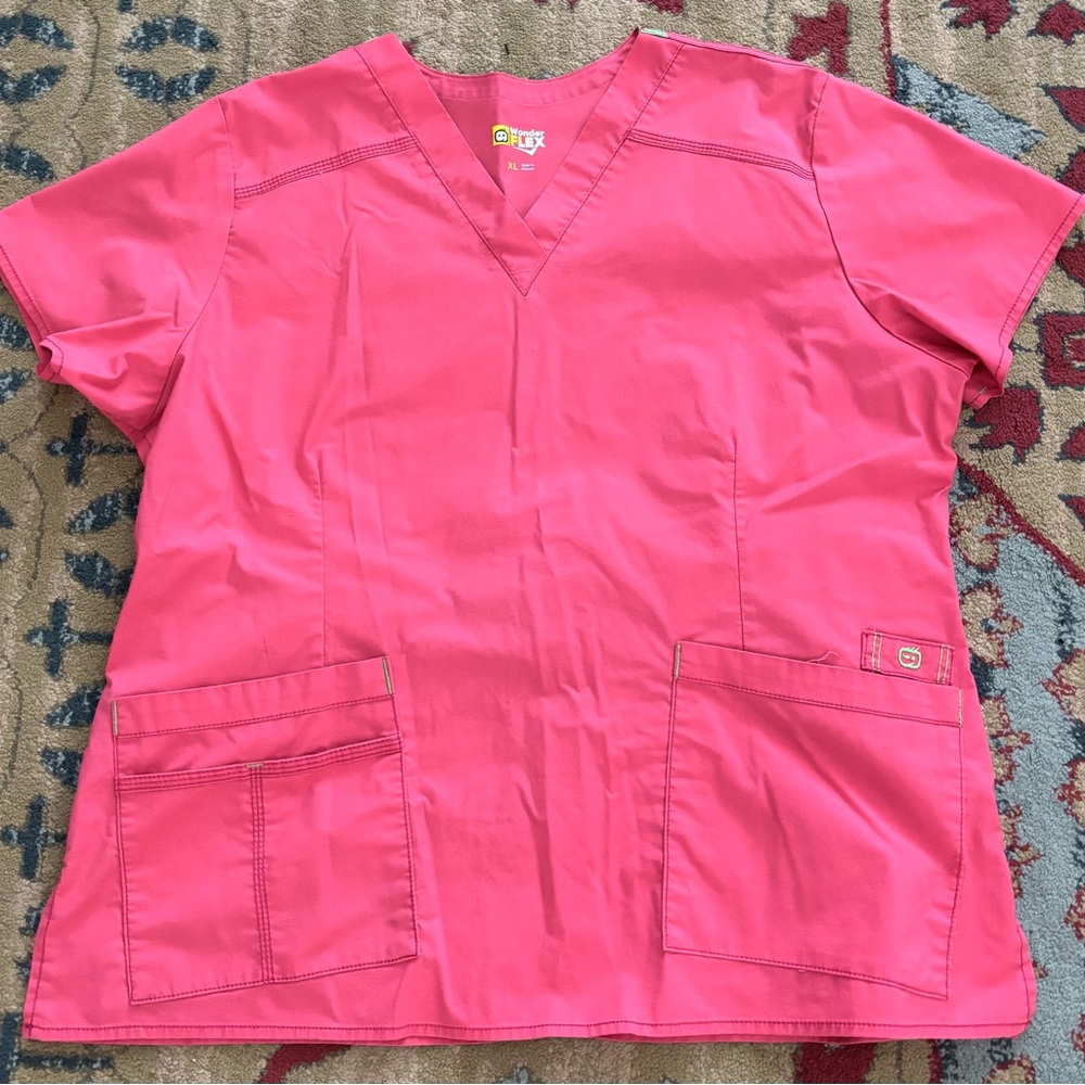 Women’s Wonderwink WonderFlex Salmon Pink Scrub Top